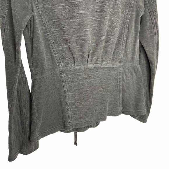 Anthro Saturday Sunday Utility Jacket Womens Size XS Grey Moto Drawstring‎ Waist - Picture 9 of 11